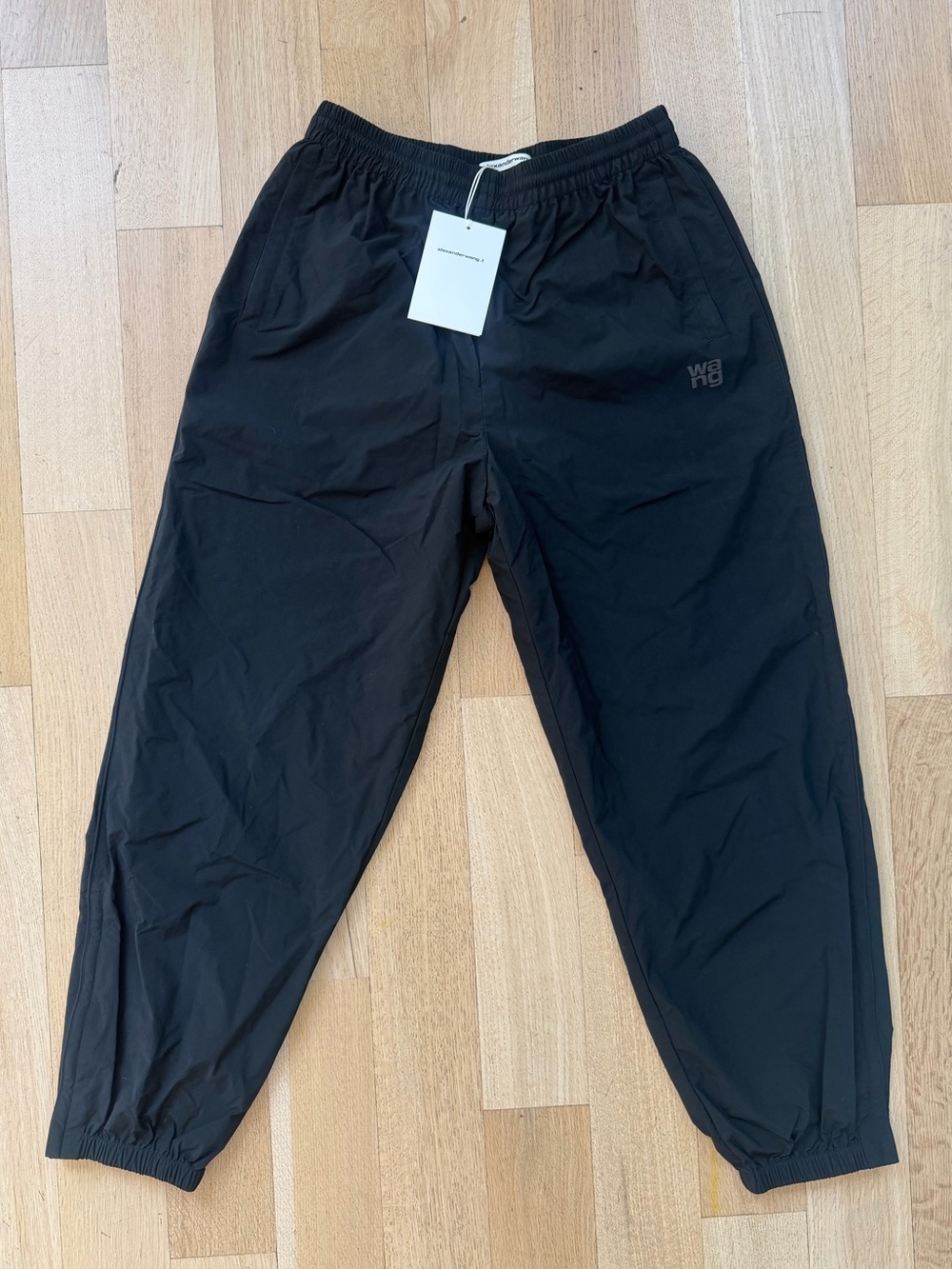 Alexander Wang Track pant with Wang puff logo - S black nylon